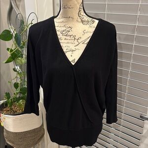 Black V-Neck Sweater White House black market